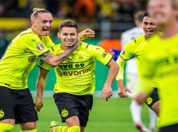 German Cup: Thorgan Hazard’s double sends Dortmund through to the third round